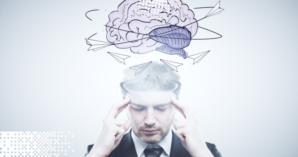 a man thinking and brainstorming on a domain name that is ideal, am important step prior to picking a domain name