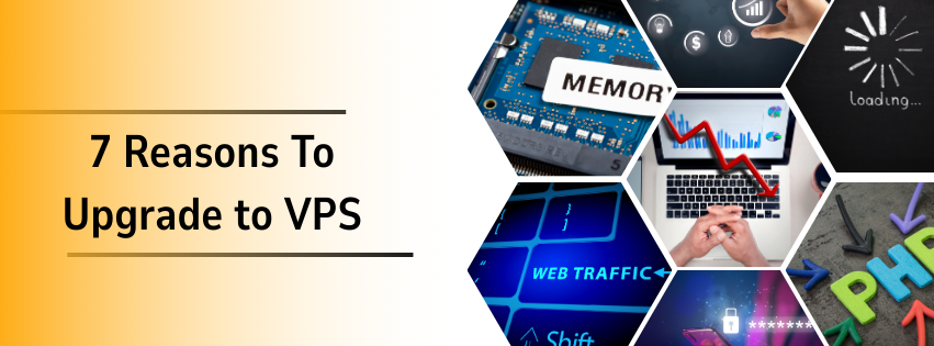 Shows a graphics of the reasons one should upgrade from shared vps hosting