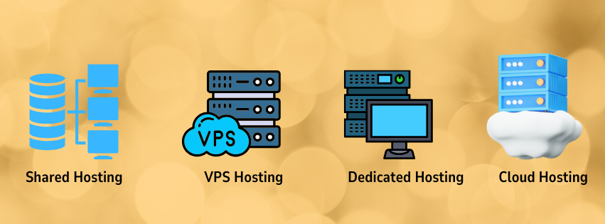 graphic showing the types of web hosting in pakistan