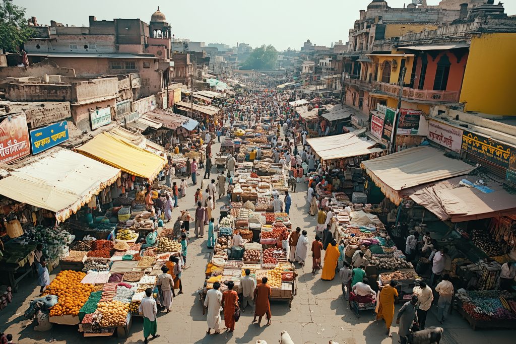 Streets and an open maket