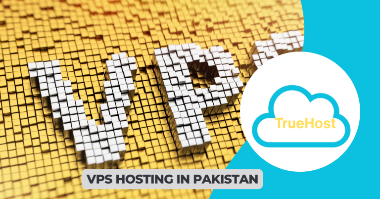 Shows vps and also the truehost logo and the title vps hosting in pakistan