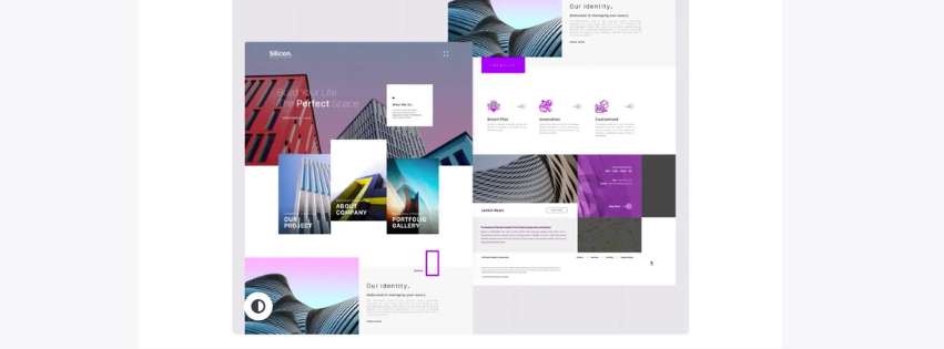 Shows the assemetric design for making website that does not foloow the traditional rigid grids