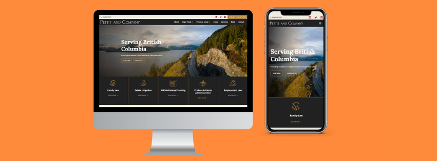 graphic showing the mobile first design of sites, a web design trend