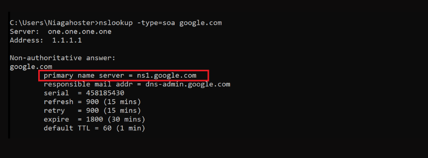 a windows commandline for nslookup
