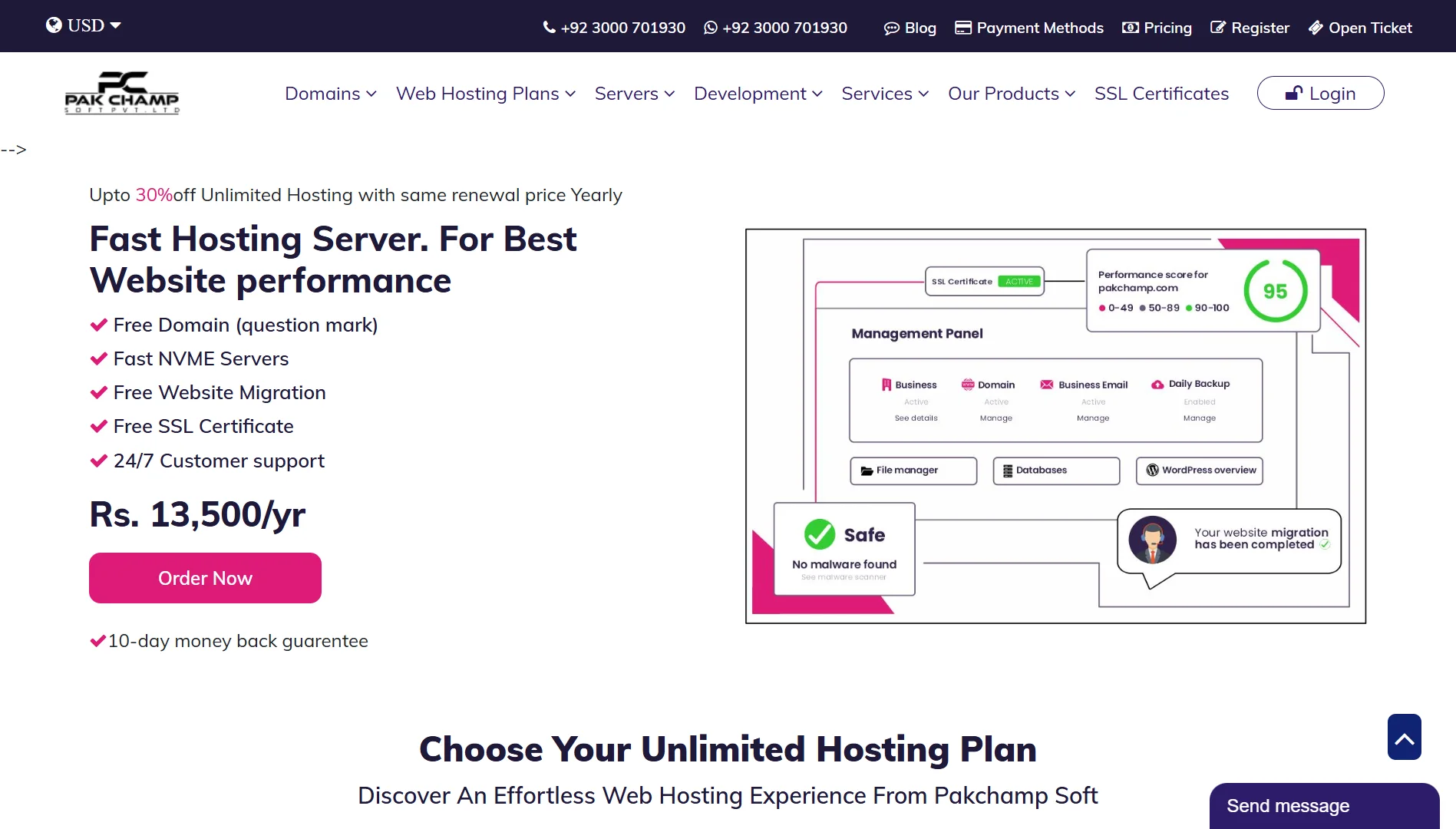 Best Unlimited Web Hosting Providers- pakchamp