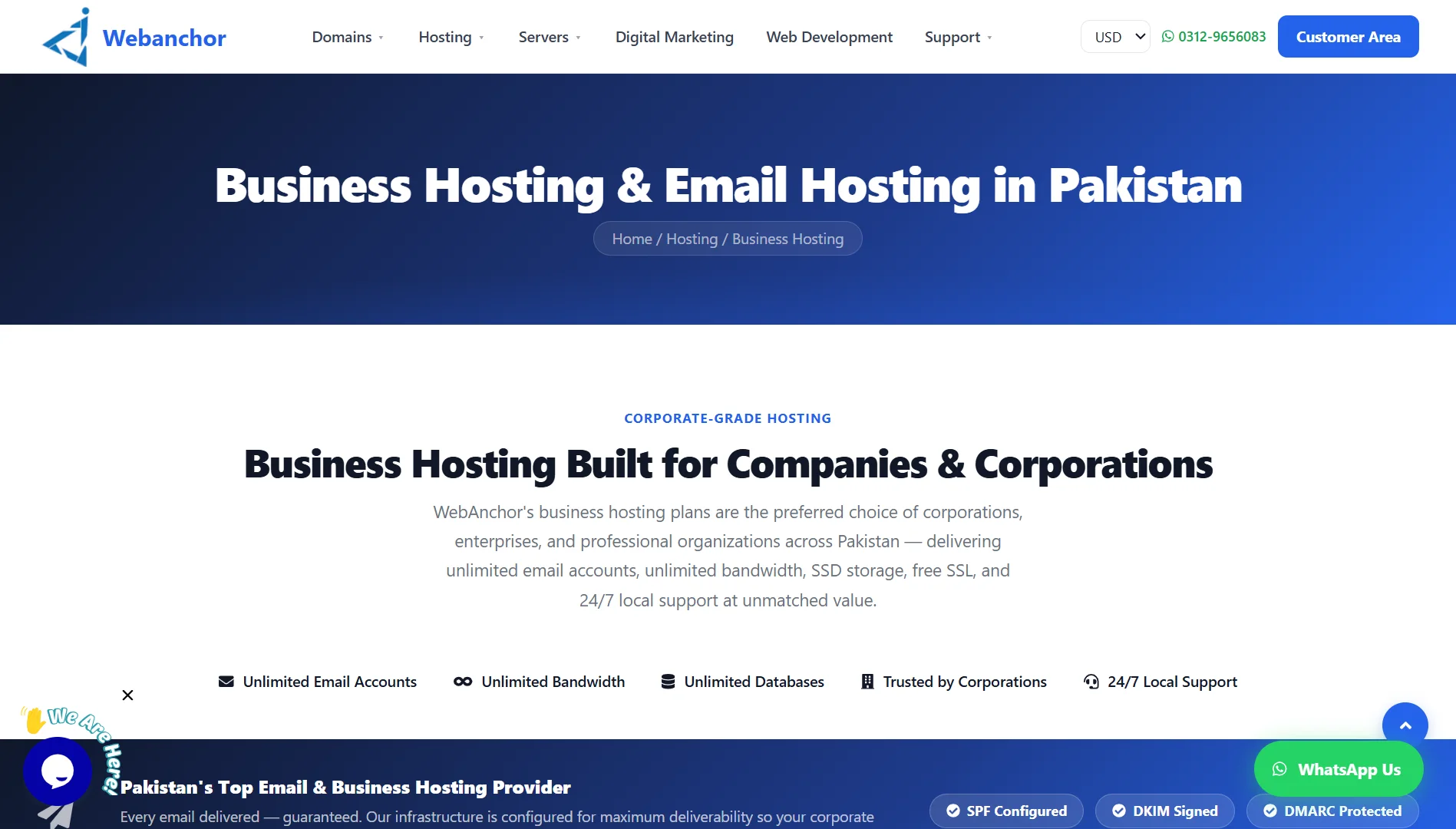 Best Unlimited Web Hosting Providers- webanchor