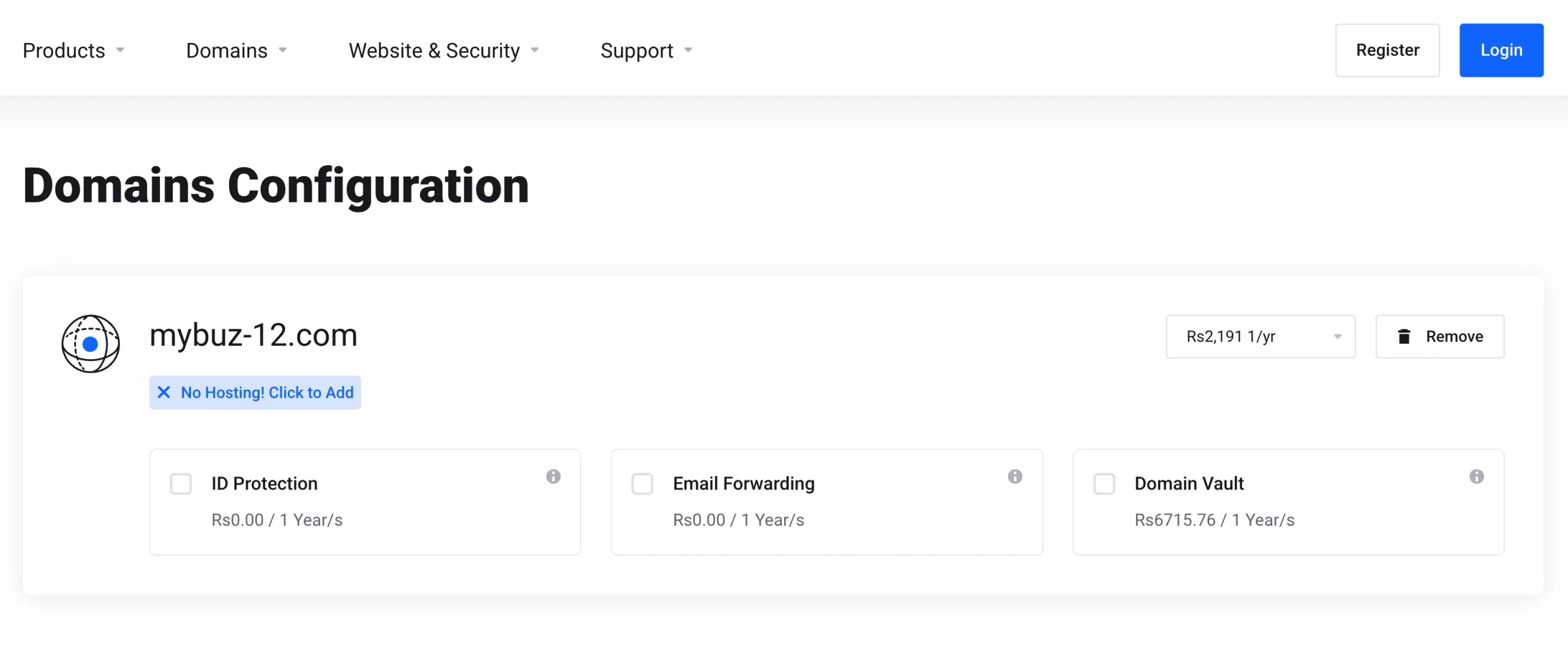 Buy a Domain Name: Domain Configuration