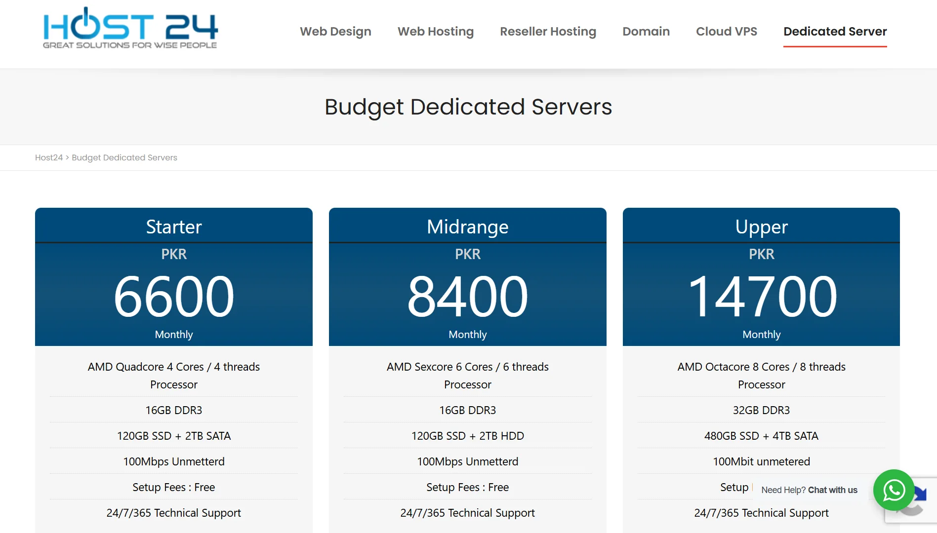 Cheapest Dedicated Server Providers- host24