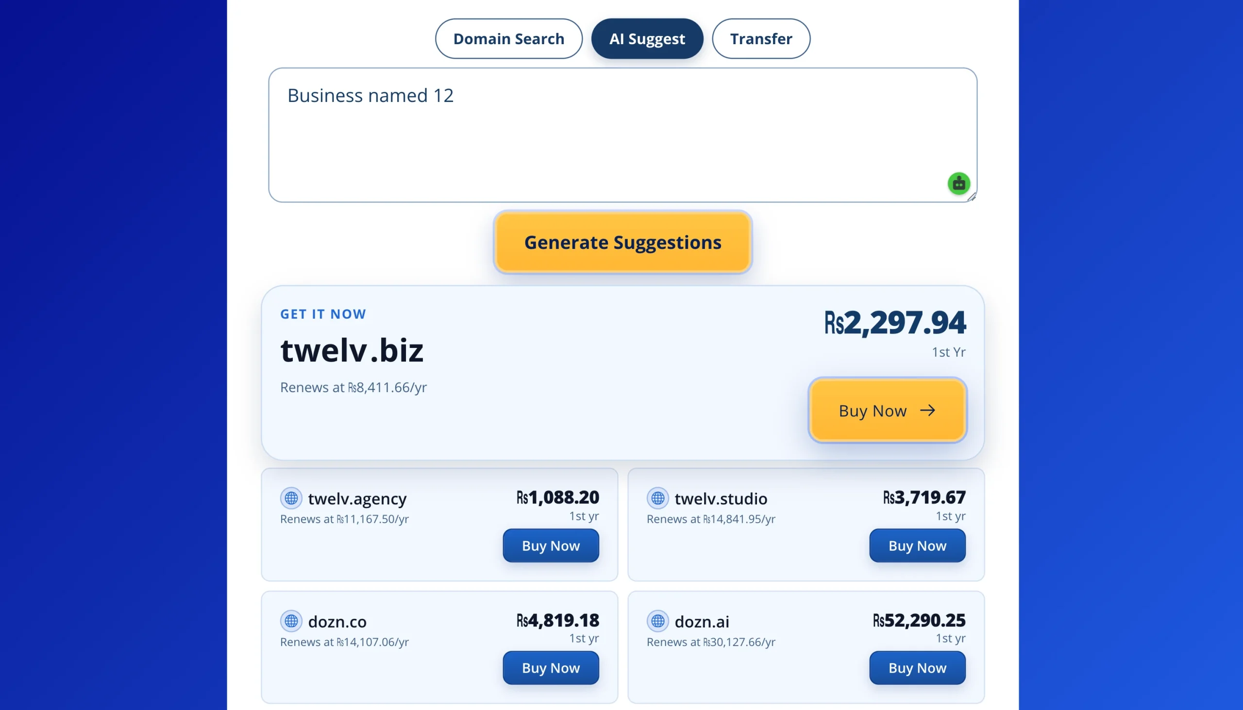 Check If a Domain Name Is Available: AI Suggest