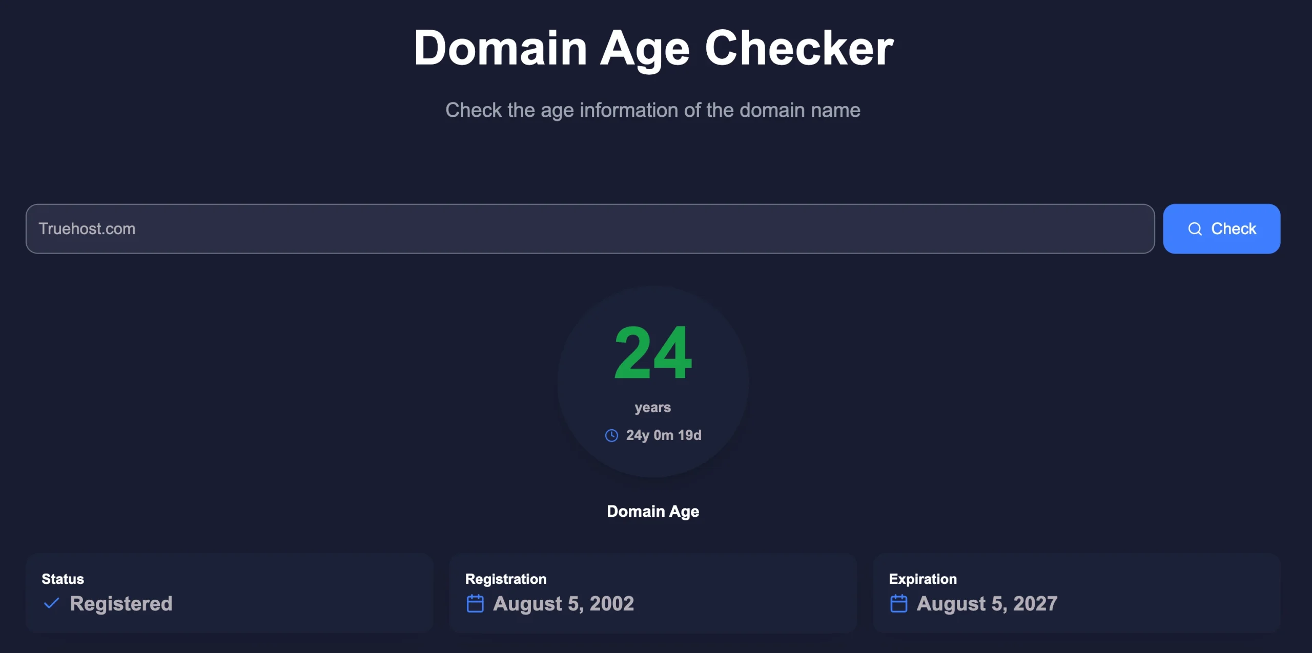 Domain Name Age Checkers: DomainAide
