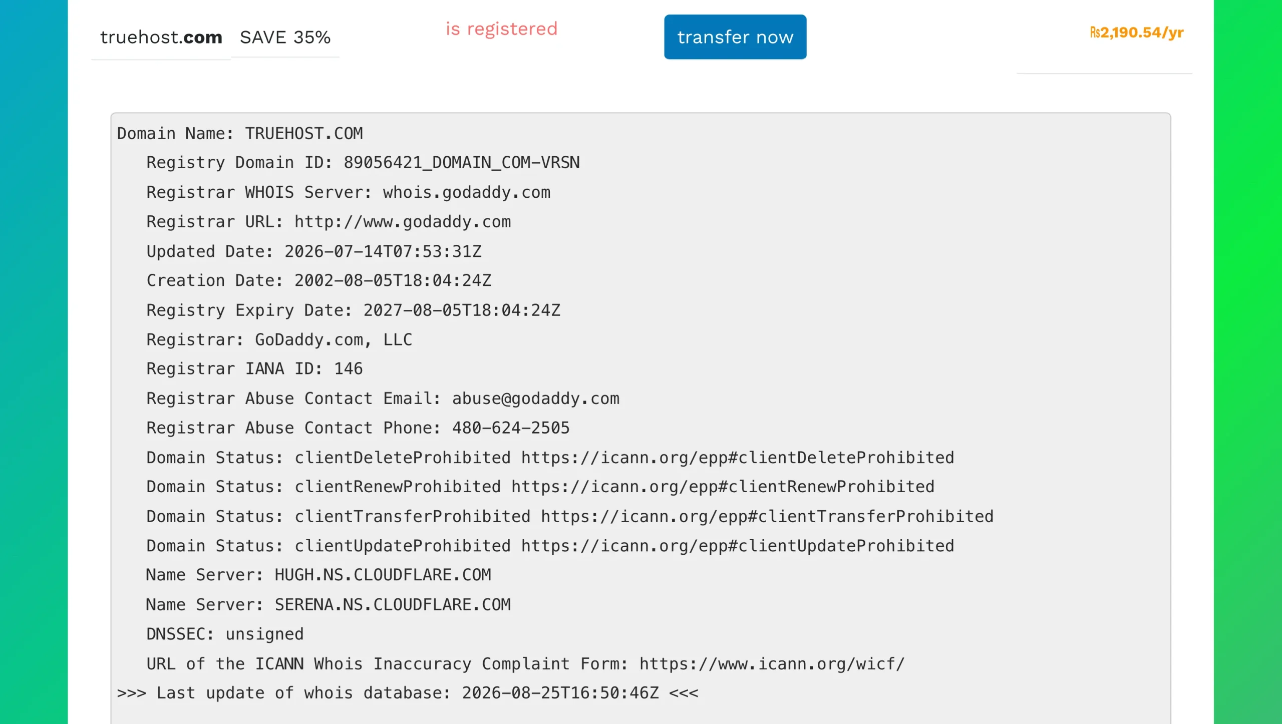 Domain Name Age Checkers: Truehost