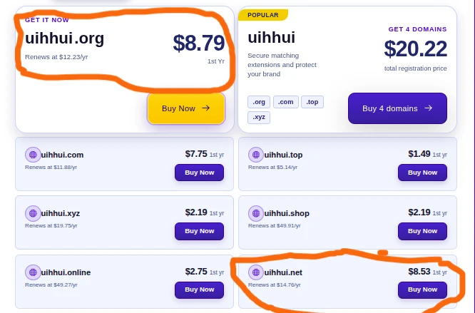 How Much Do .org and .net Domains Cost?