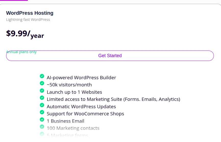 Olitt wordpress hosting pricing