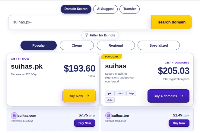 Truehost domain registration prices 