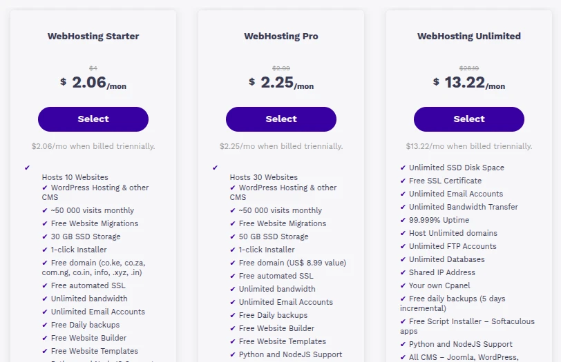 Truehost wordpress hosting pricing