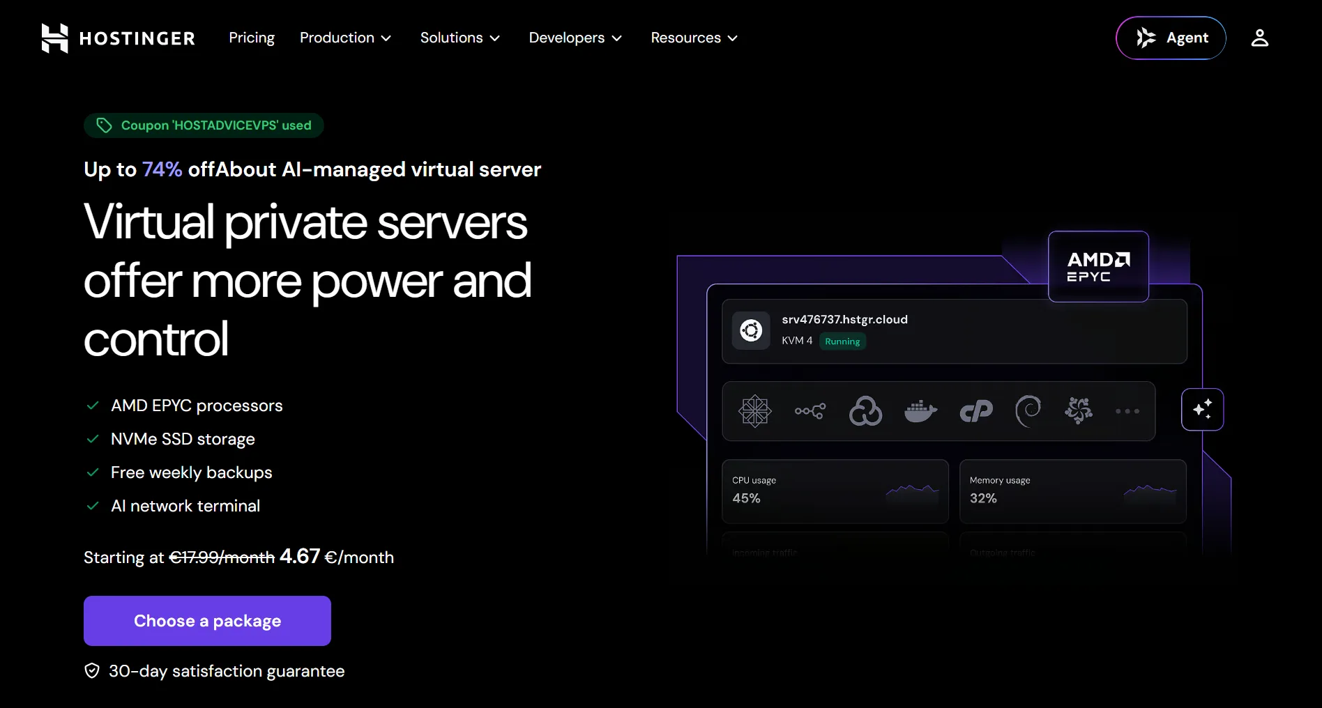 Best VPS Hosting for Freelancers- Hostinger