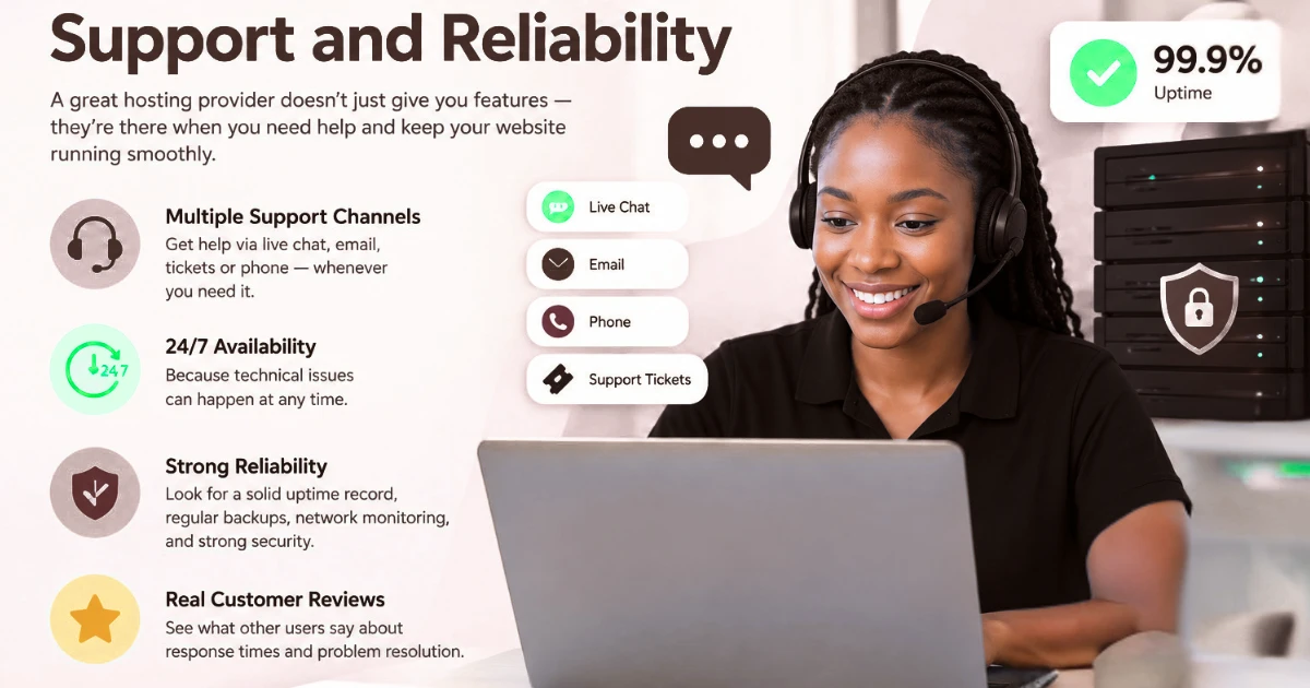 Check the Provider's Support and Reliability