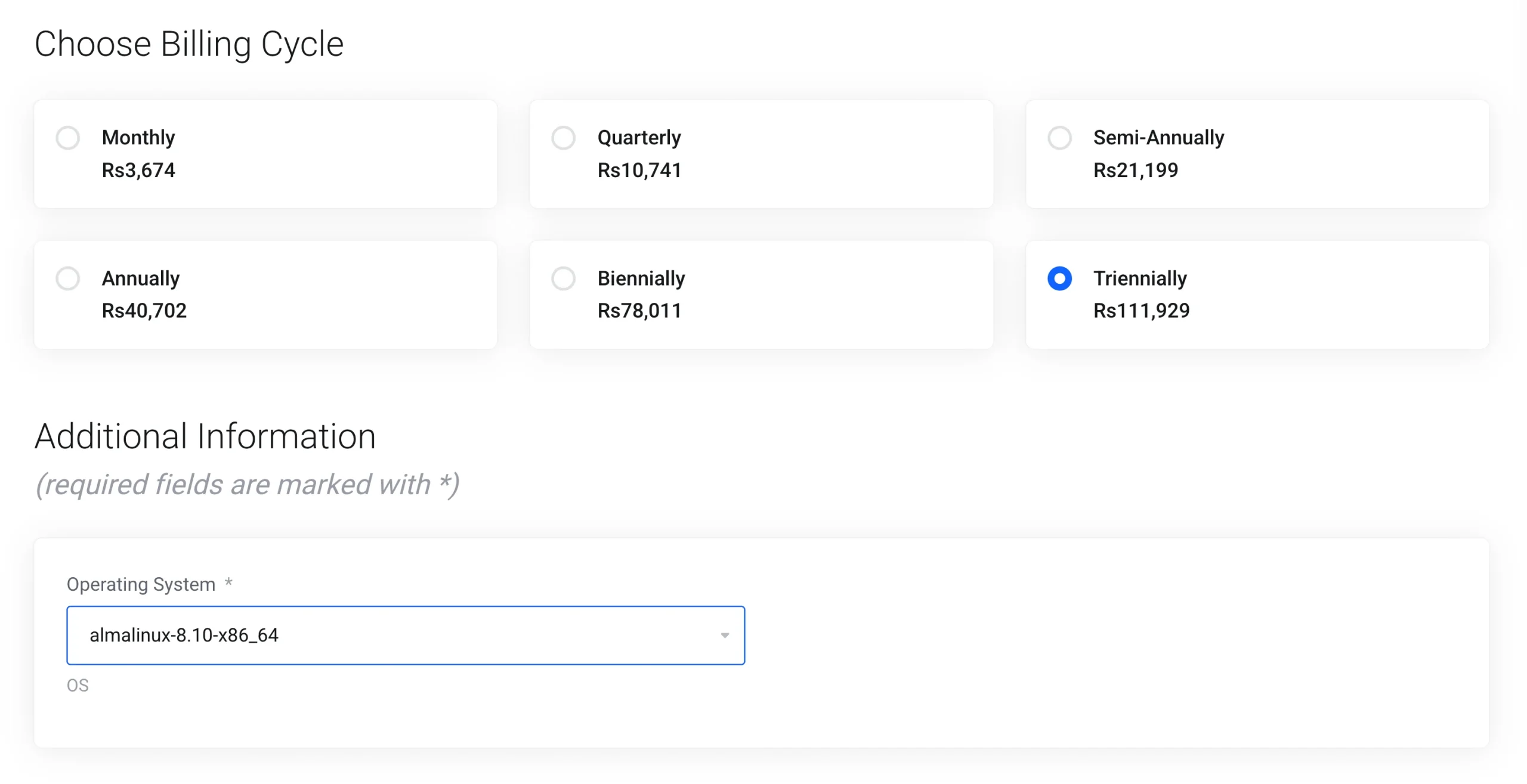 Managed VPS Hosting Plans and Prices: Billing Cycle