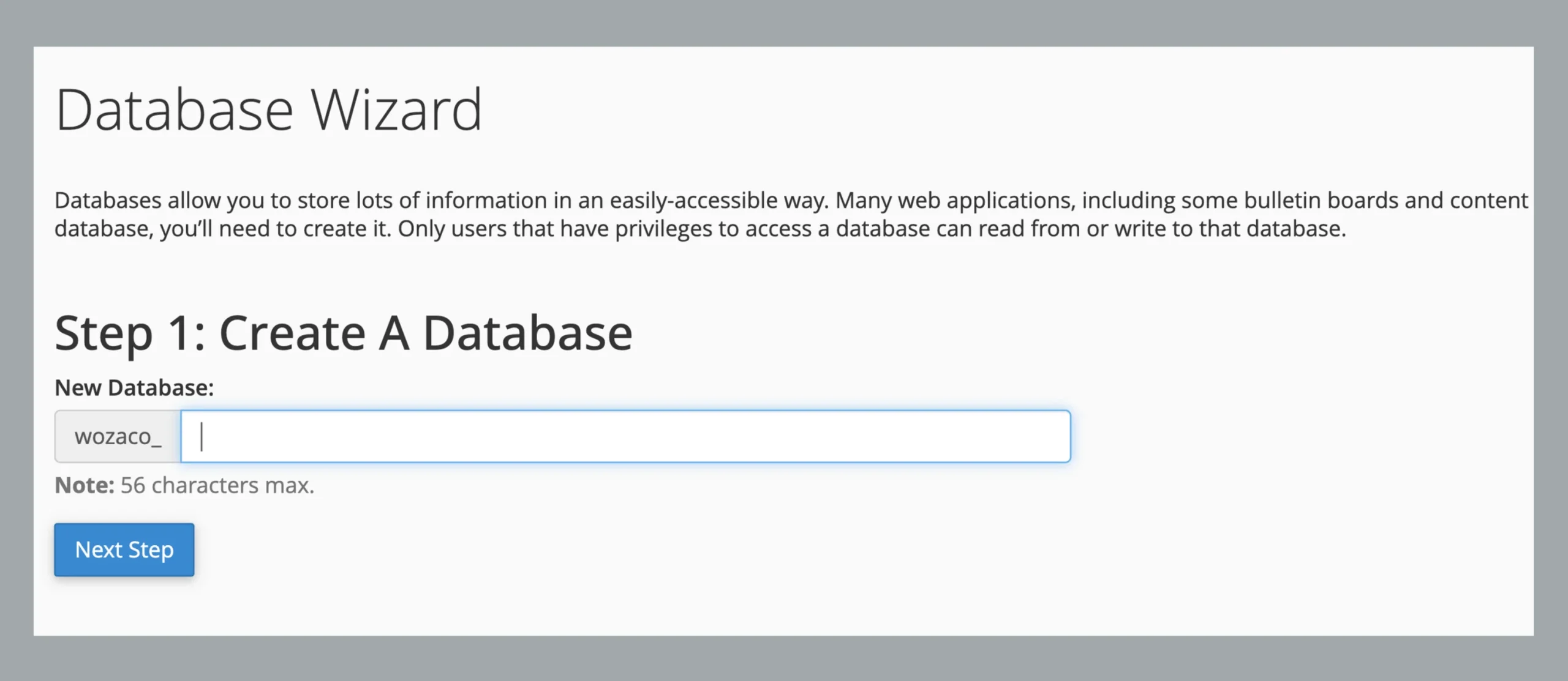 Upload a Website to cPanel: Database