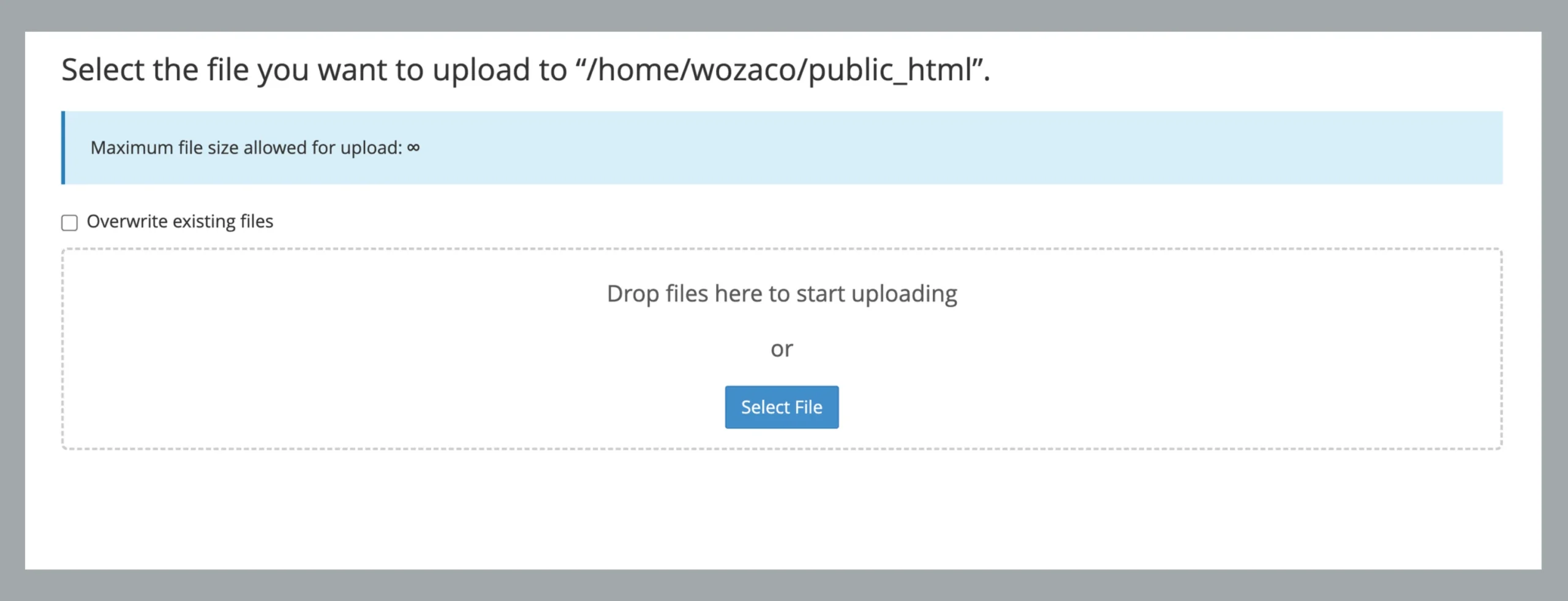 Upload a Website to cPanel: Upload Zip