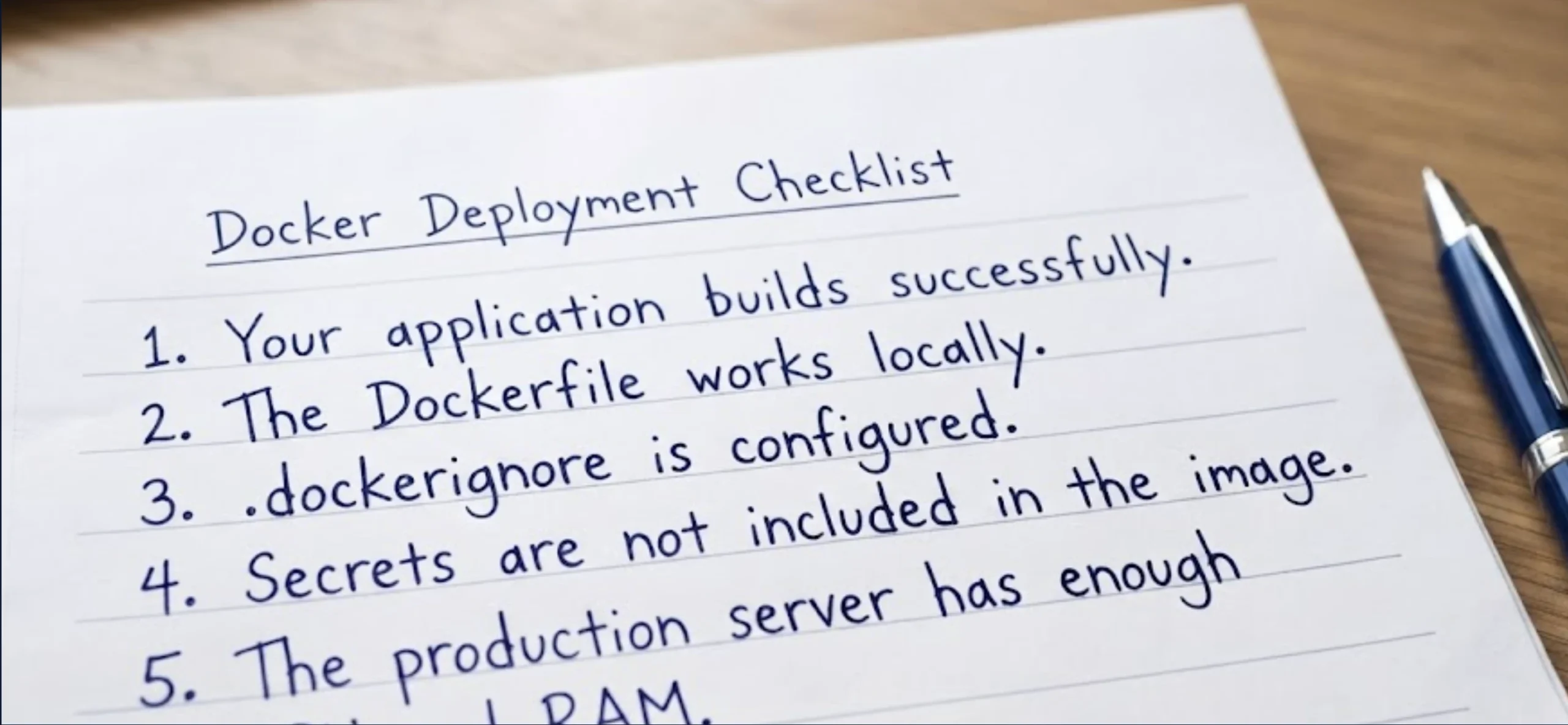 Use Docker for Web Hosting and Deployment: Checklist