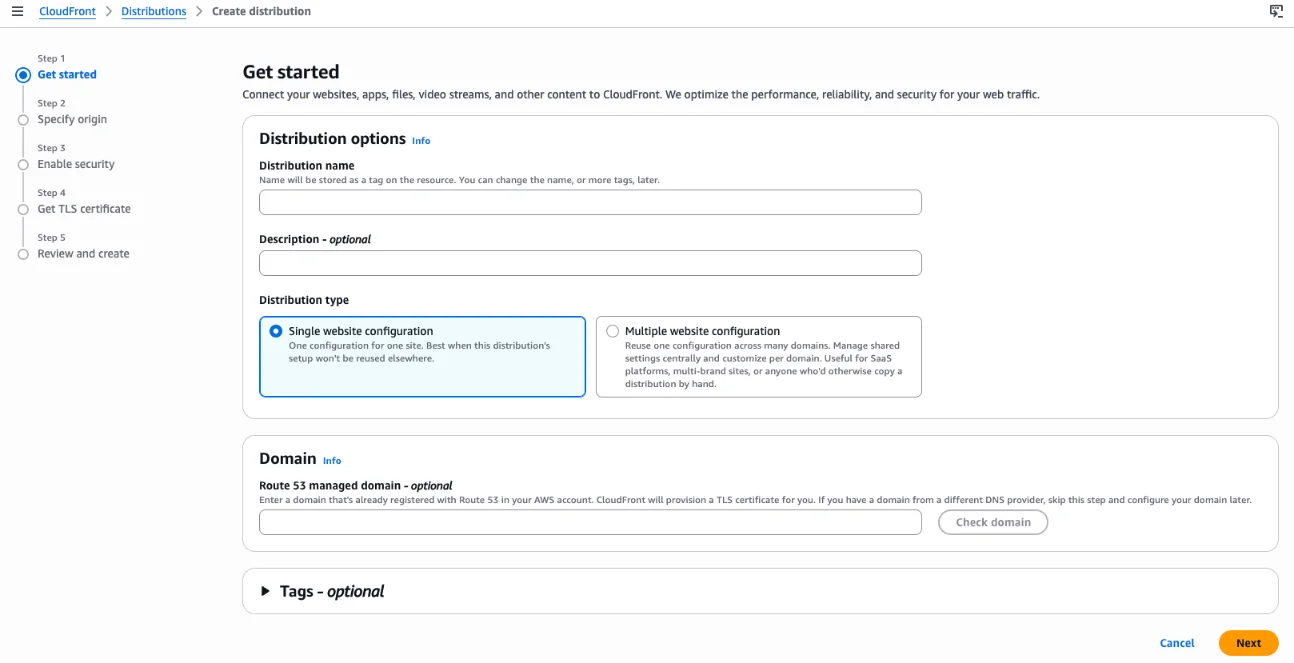 host a website on AWS
