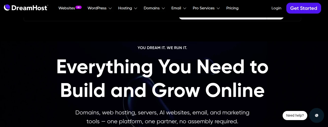 Dreamhost hosting plans and pricing