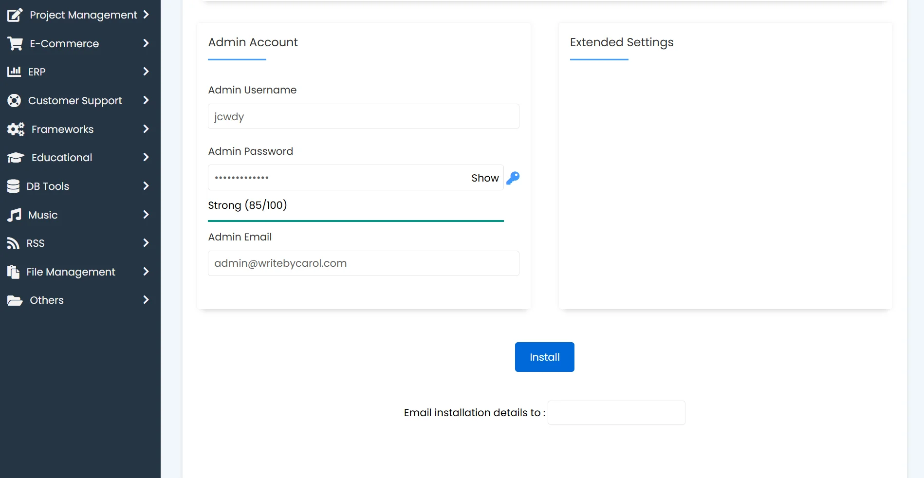 Host a WordPress Website on cPanel- admin account