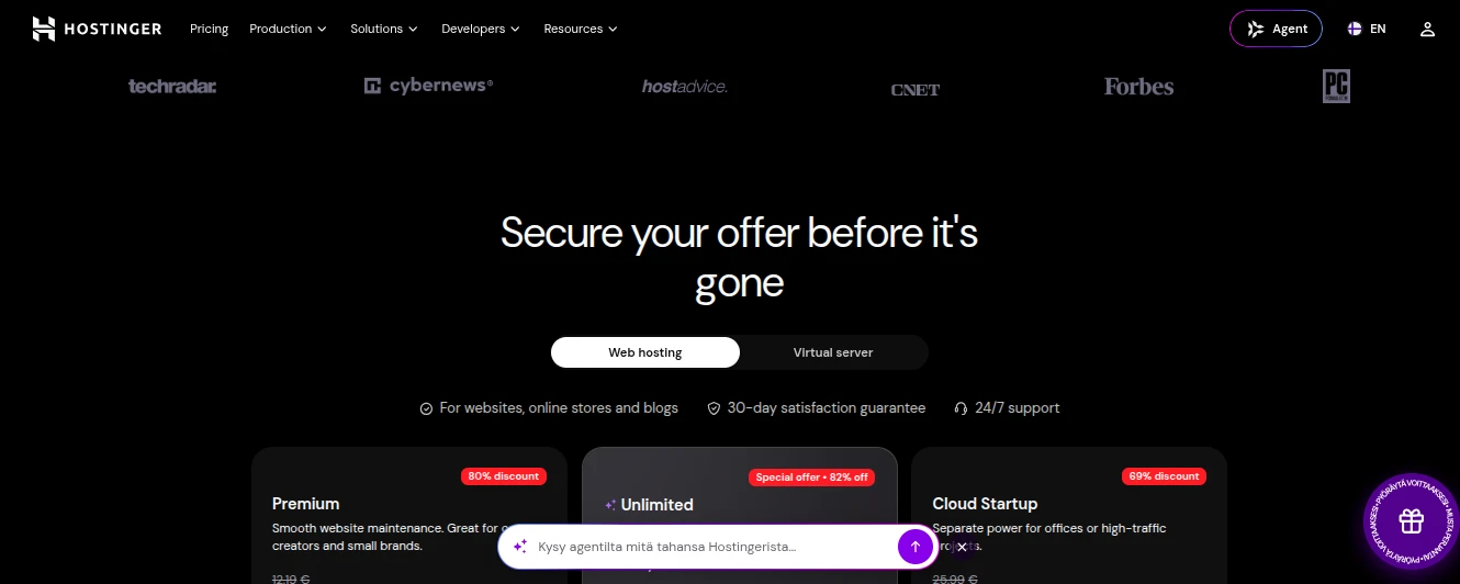 Hostinger hosting plans and pricing 