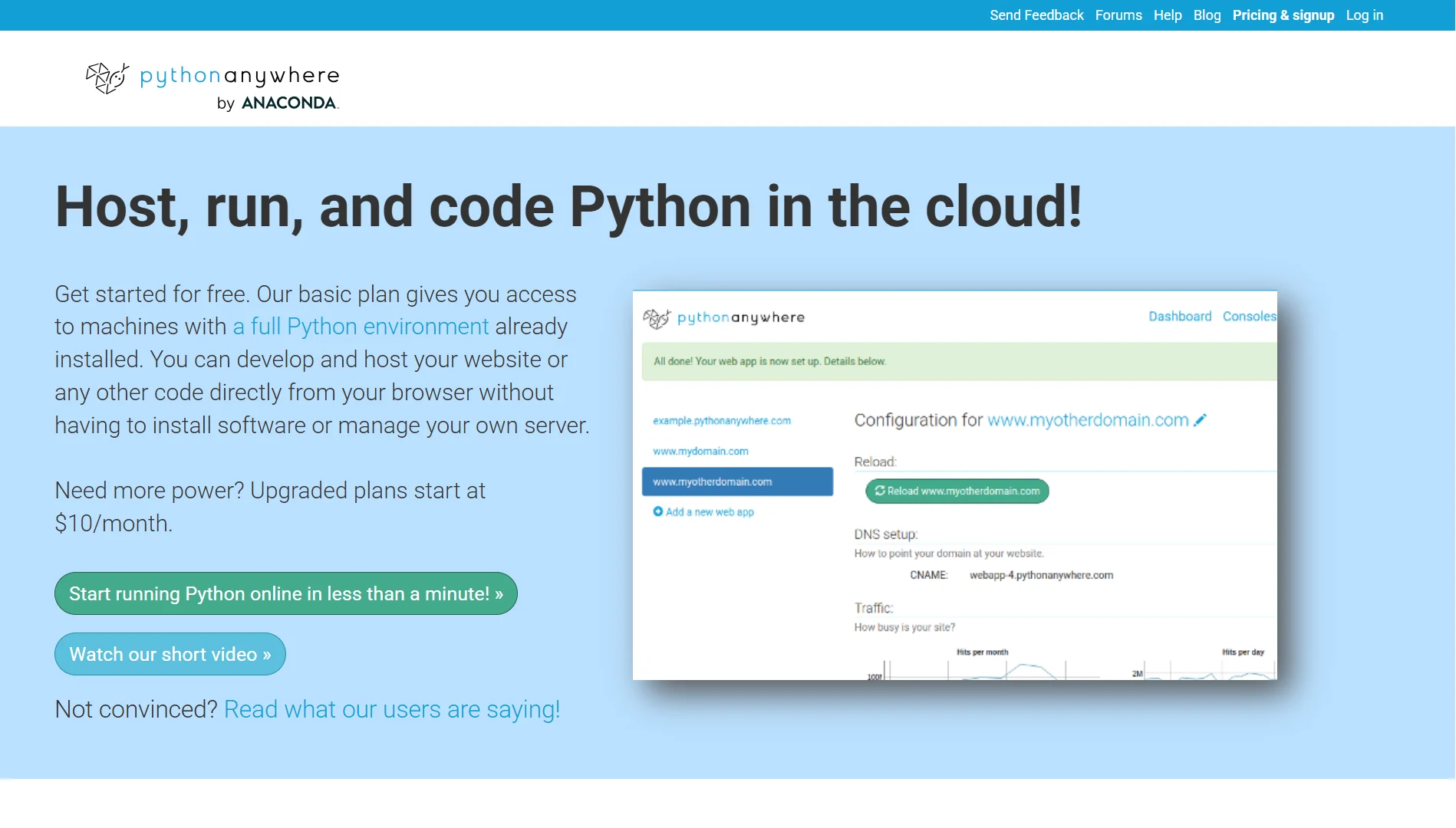 Python Web Hosting- Pythonanywhere