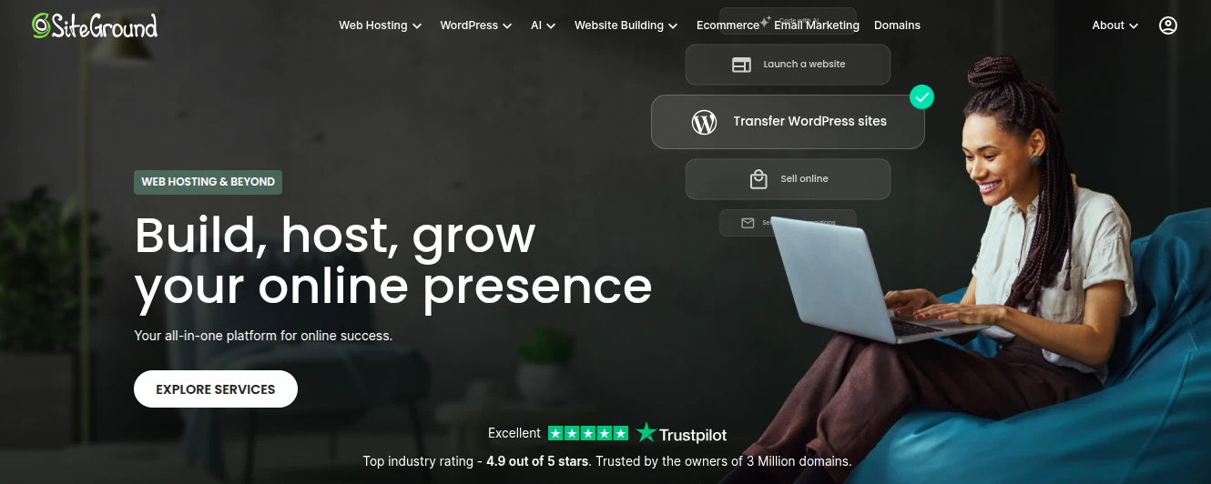 Siteground  hosting plans and pricing 