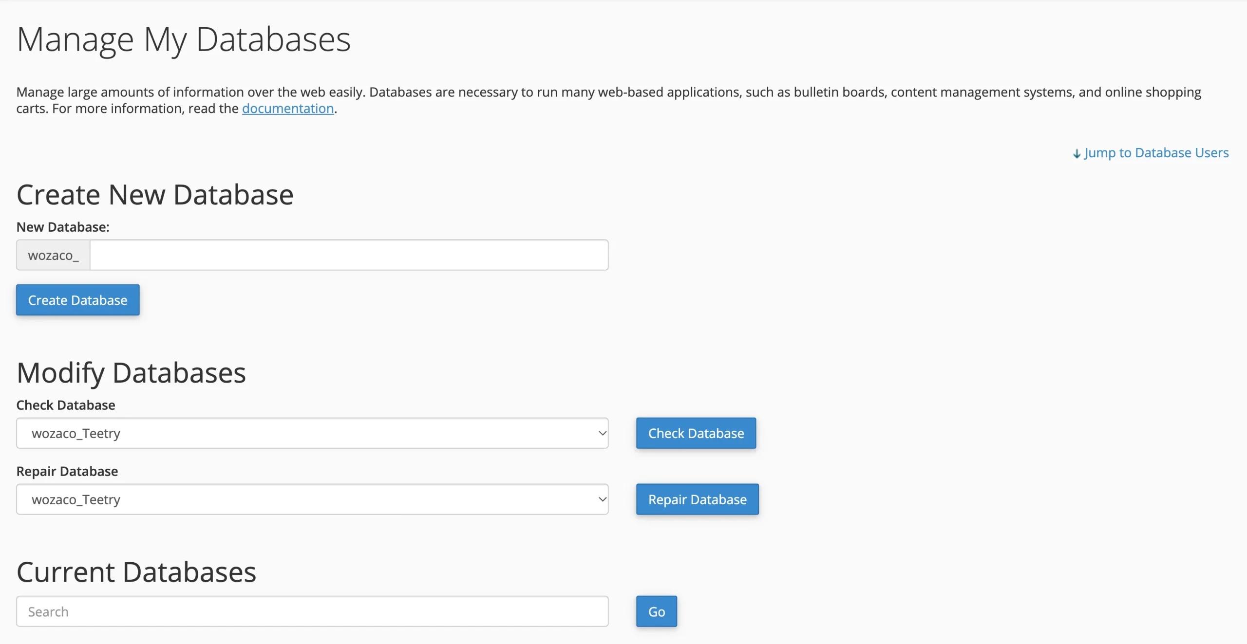What is cPanel: Databases