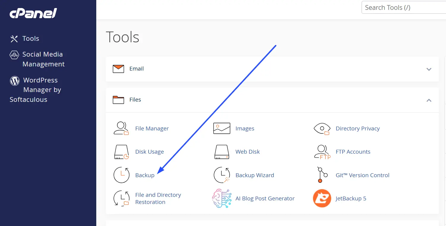 website backup and restore