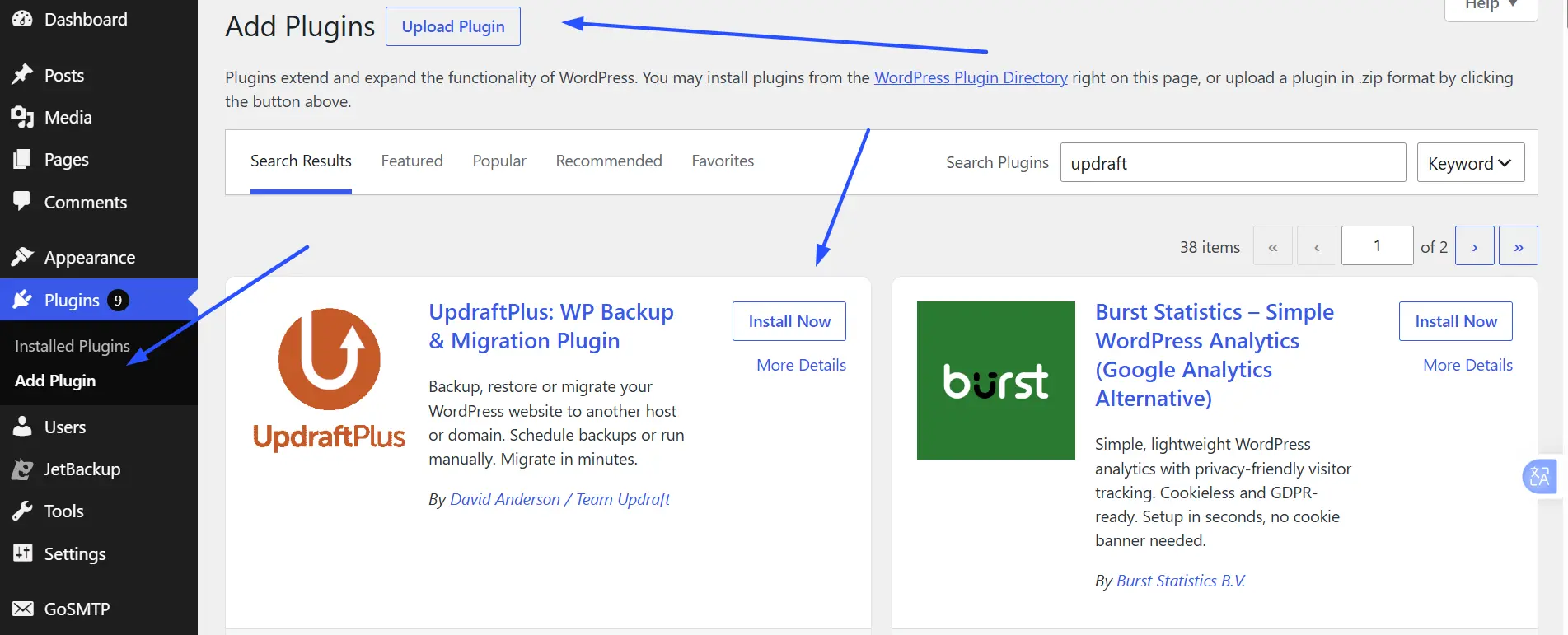 website backup and restore