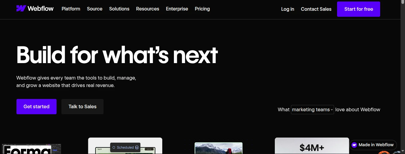 webflow website builder